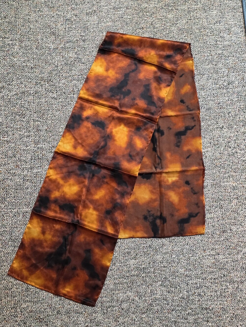 Anthropologie Tortoiseshell Tie-Dye Silk Oblong Scarf